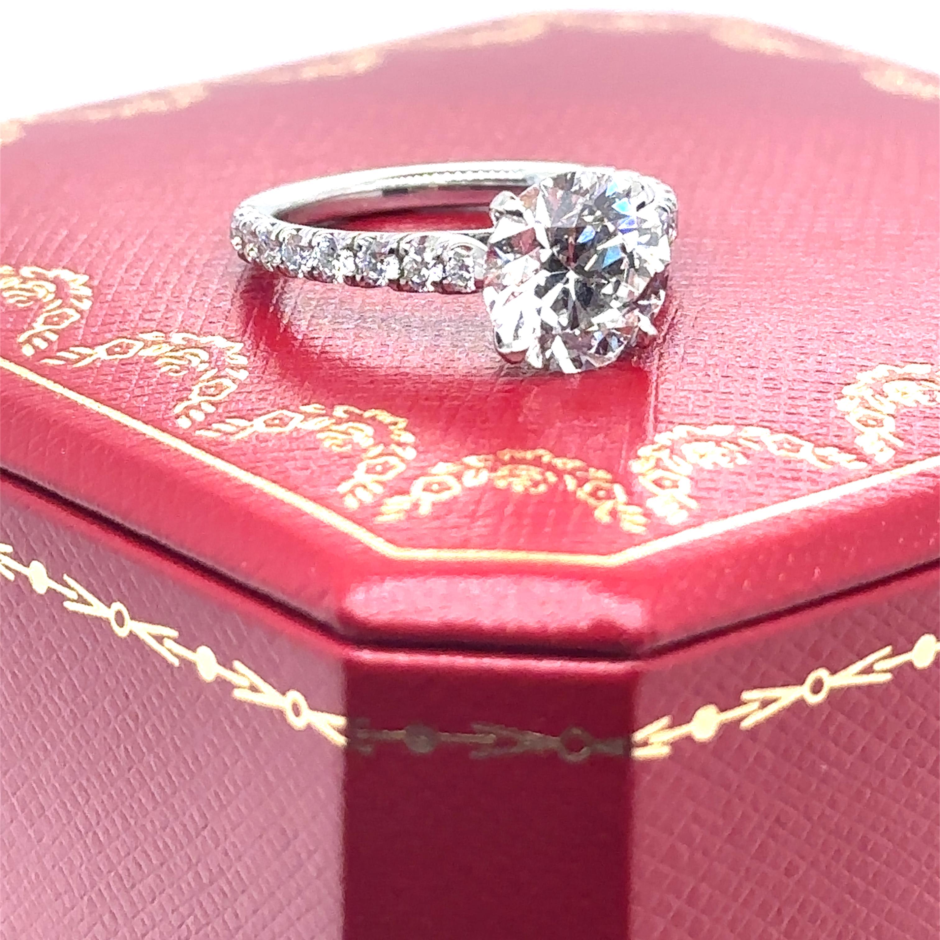 Cartier Platinum Diamond Engagement Ring 3.43ct 5.5g 7