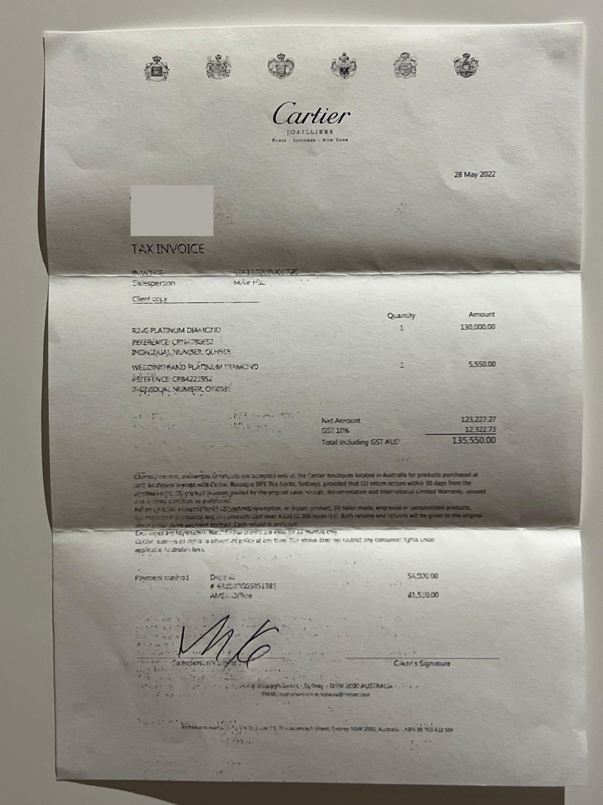 Cartier Platinum Diamond Engagement Ring 3.43ct 5.5g 12