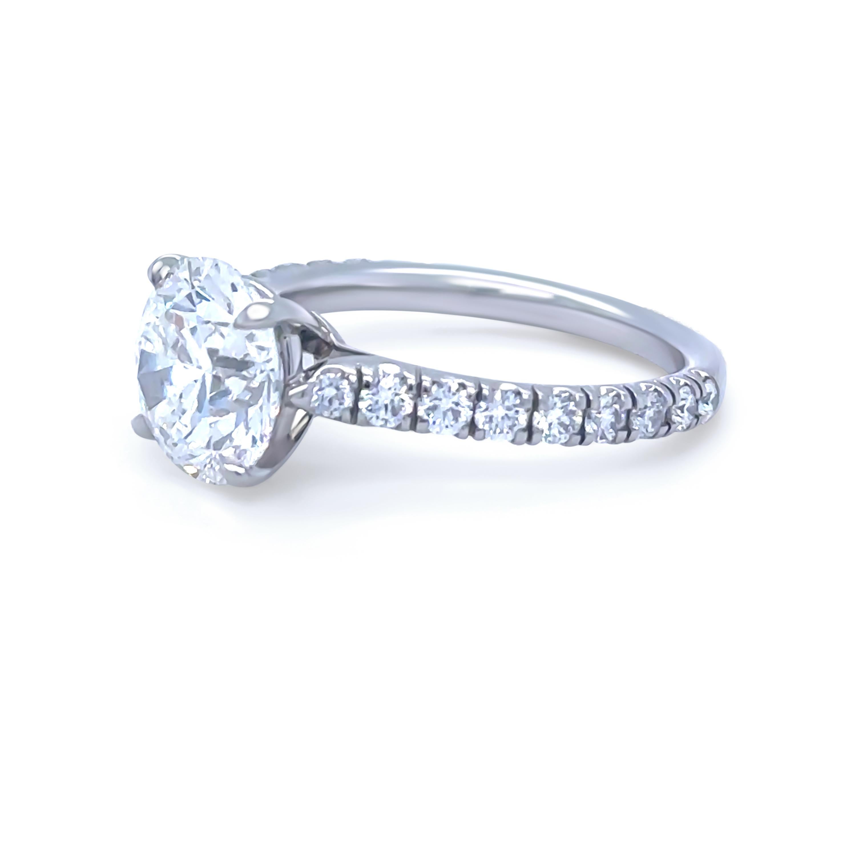 Brilliant Cut Cartier Platinum Diamond Engagement Ring 3.43ct 5.5g
