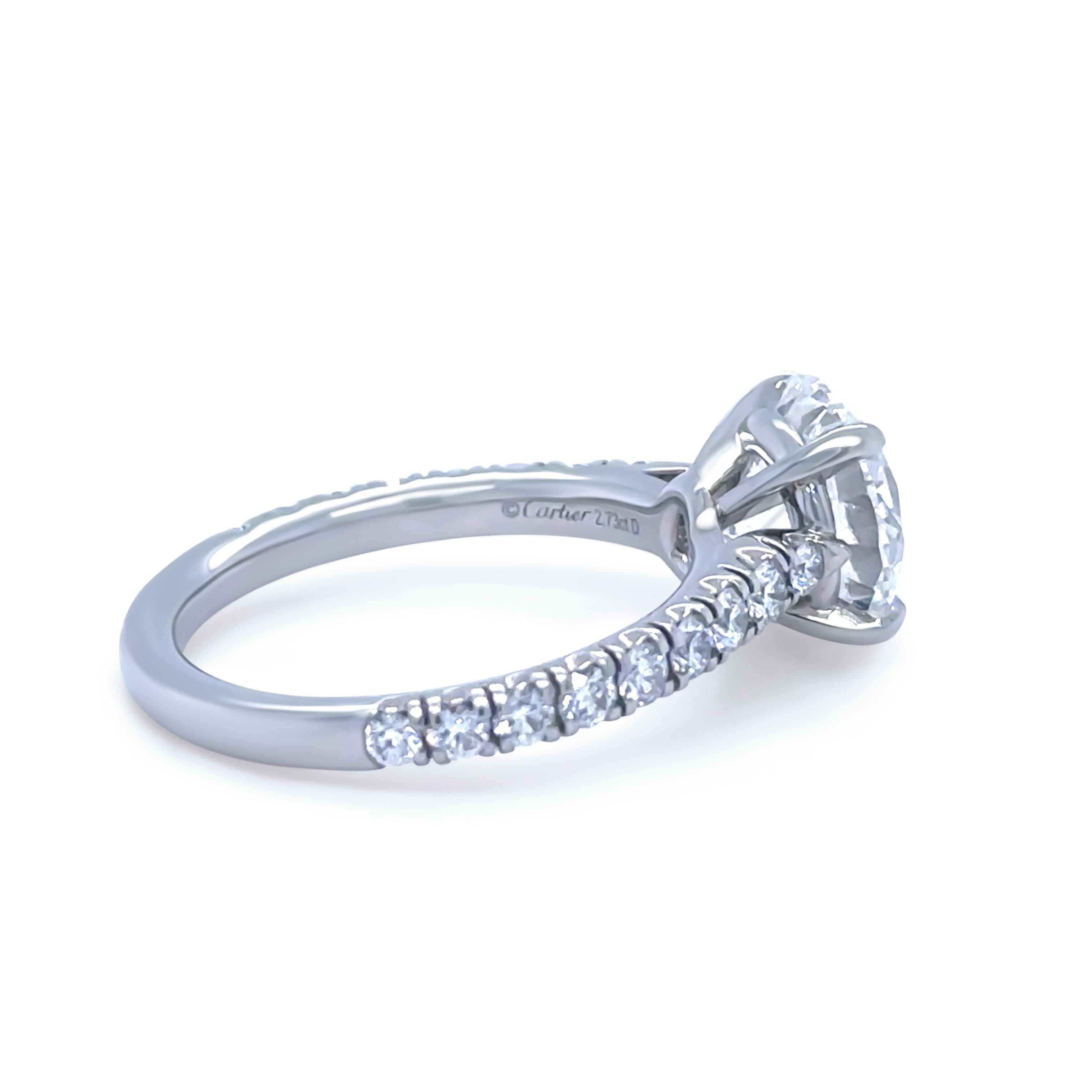 Cartier Platinum Diamond Engagement Ring 3.43ct 5.5g 1