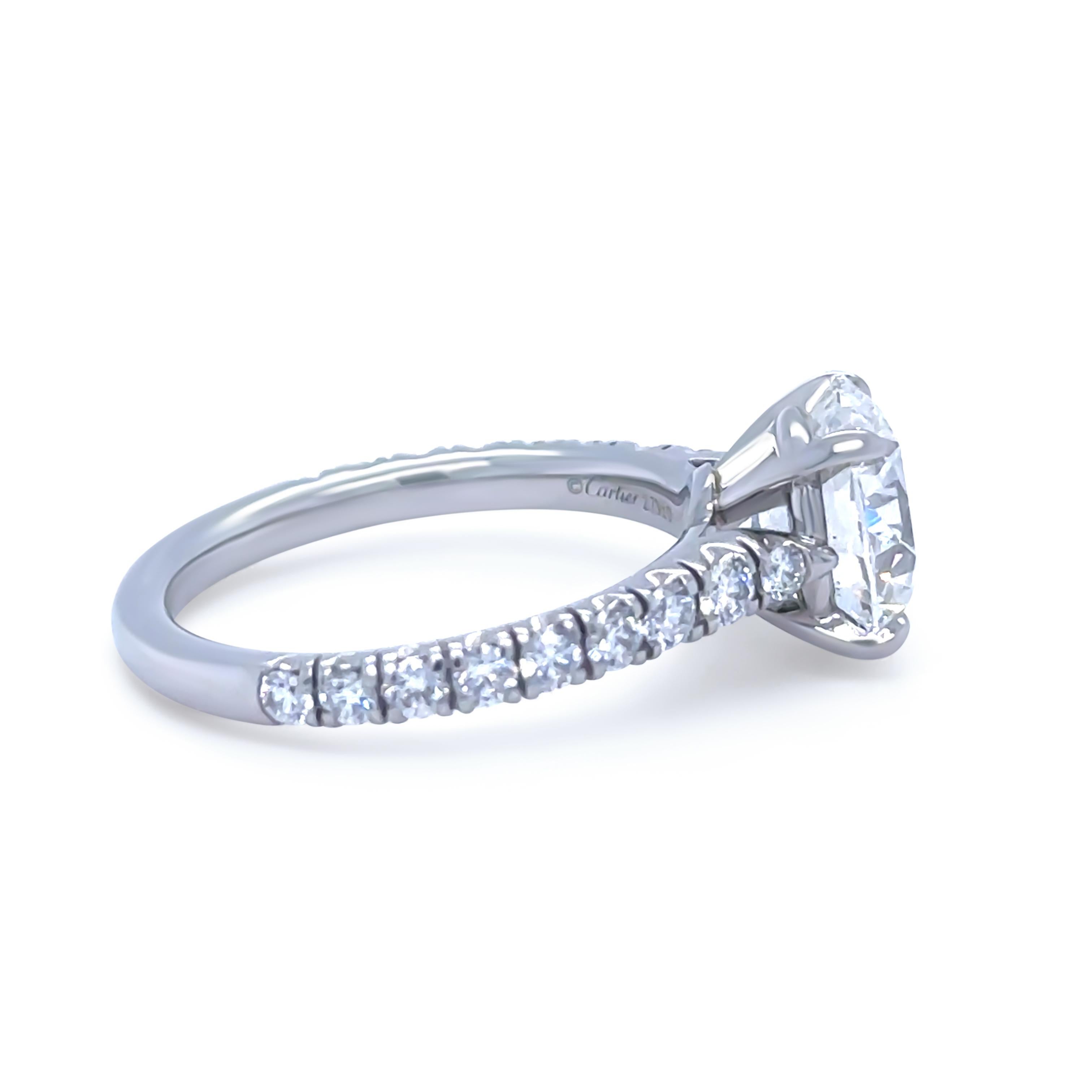Cartier Platinum Diamond Engagement Ring 3.43ct 5.5g 2