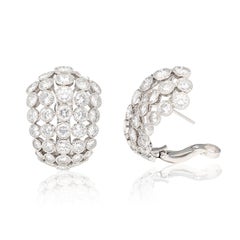 Cartier Platinum Diamond "Lace" Ear Clips