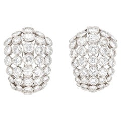 Cartier Platinum Diamond "Lace" Ear Clips