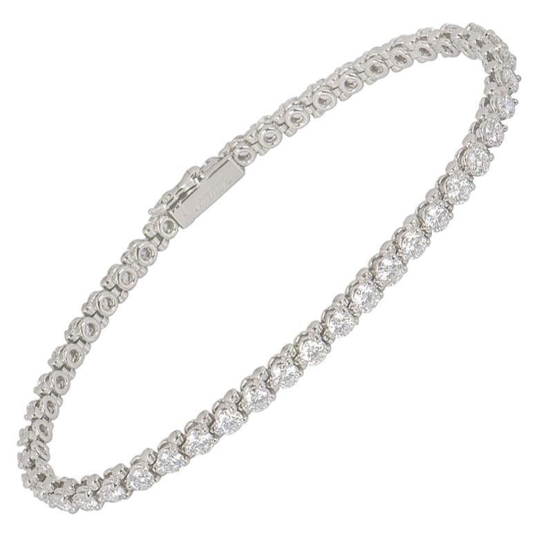 Cartier Platinum Diamond Line Tennis Bracelet 4.60 Carat