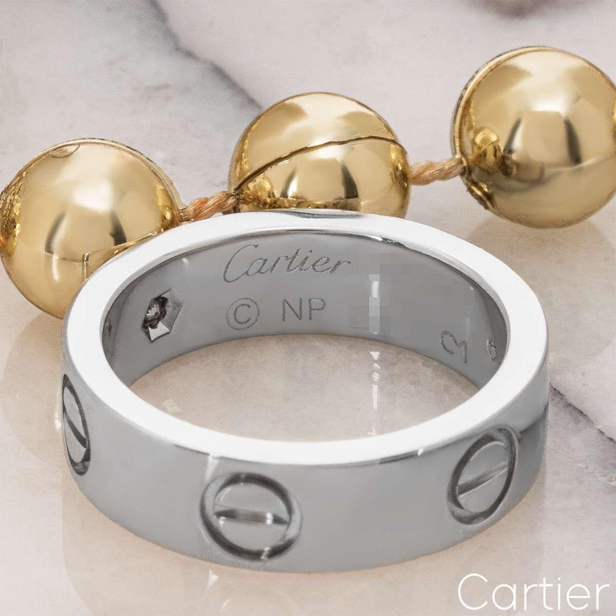 Women's Cartier Platinum Diamond Love Ring Size 51 B4046700 For Sale