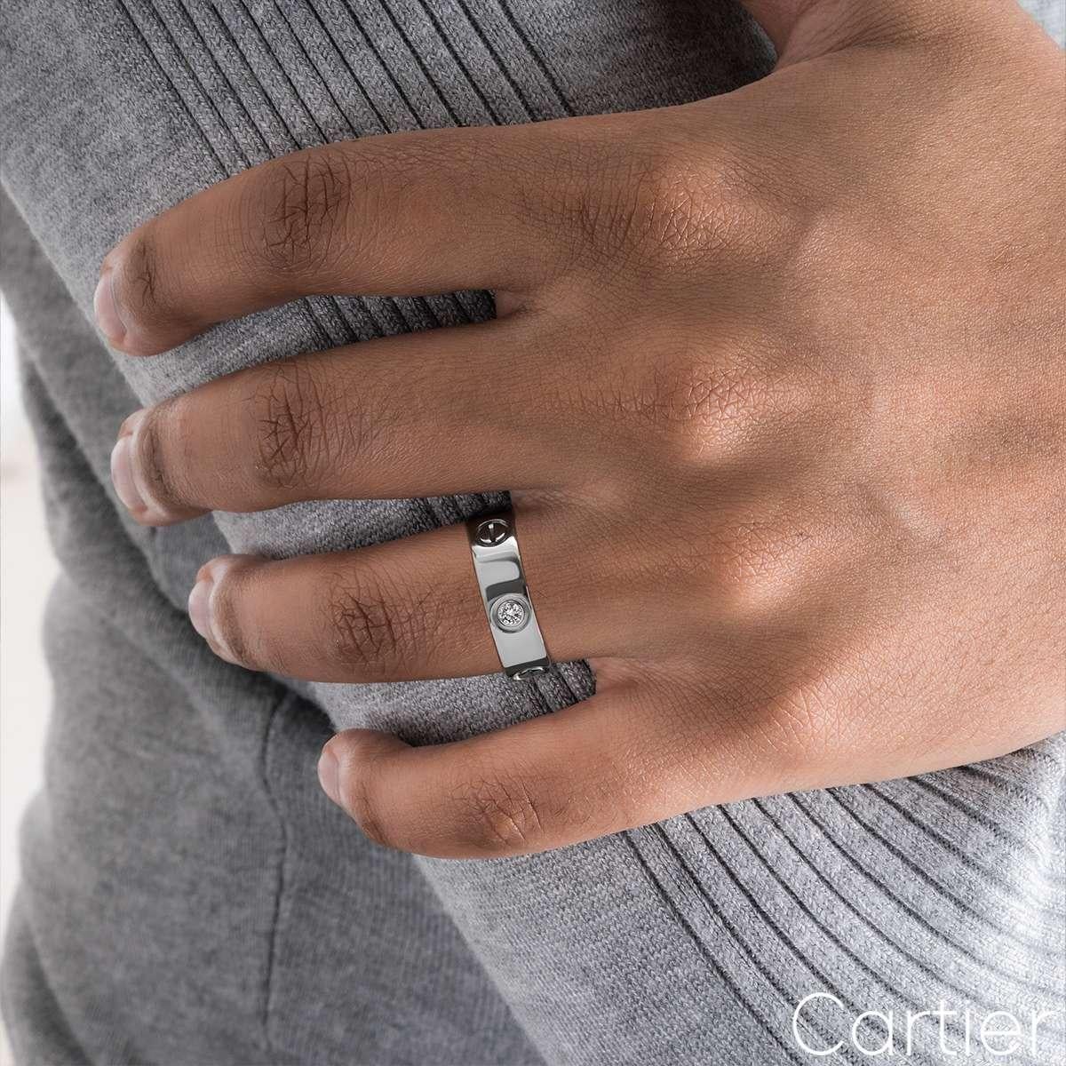 Cartier Platinum Diamond Love Ring Size 51 B4046700 For Sale 3