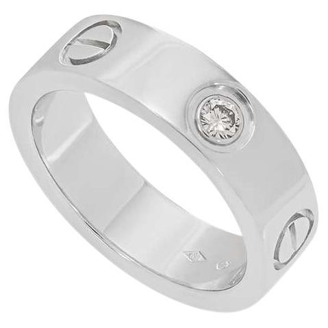 Cartier Platinum Diamond Love Ring Size 51 B4046700 For Sale