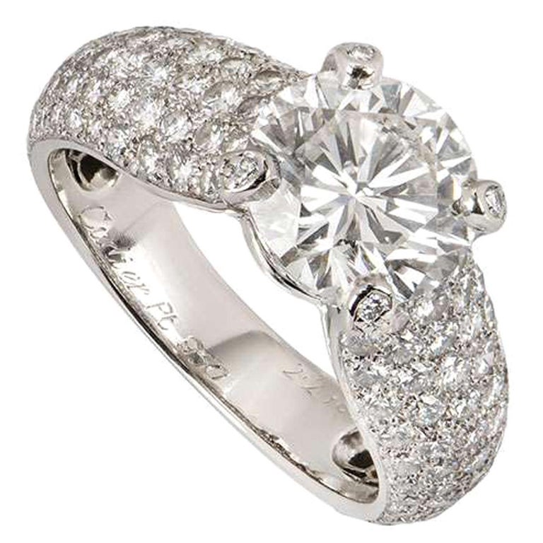 Cartier Platinum Diamond Luna Engagement Ring 2.24 Carat at 1stDibs |  cartier luna, cartier diamond ring, cartier luna ring