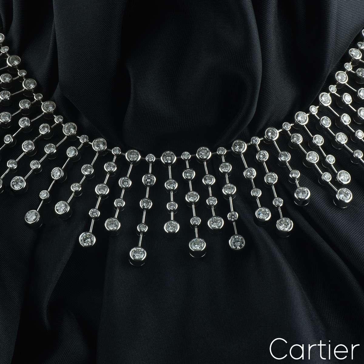 Taille ronde Cartier Collier en platine avec diamants 60,00 carats D/VVS en vente