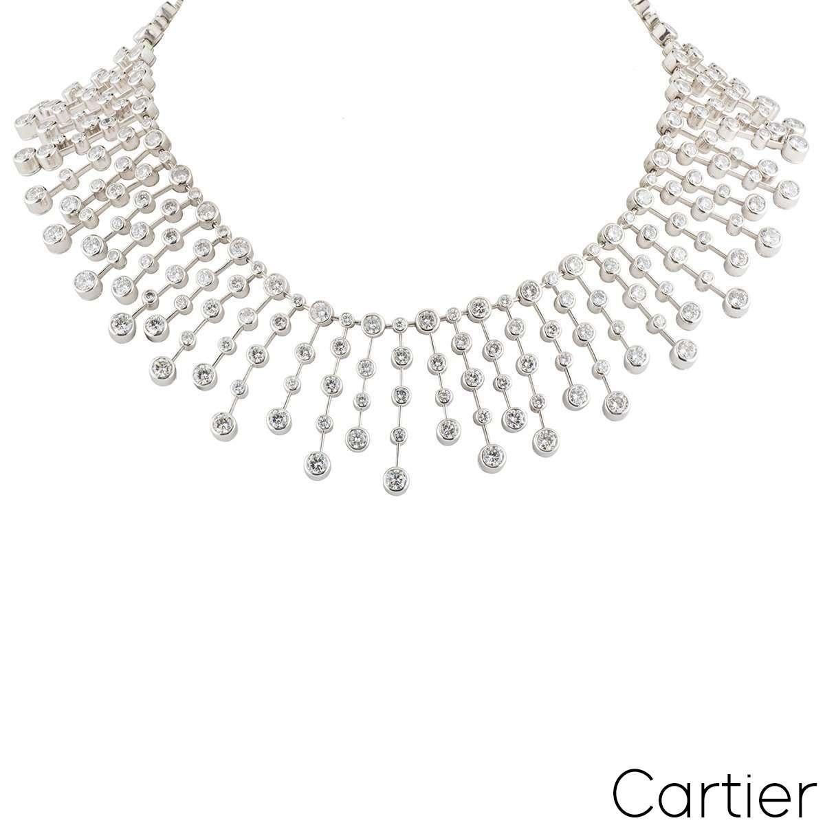 Cartier Collier en platine avec diamants 60,00 carats D/VVS Excellent état - En vente à London, GB