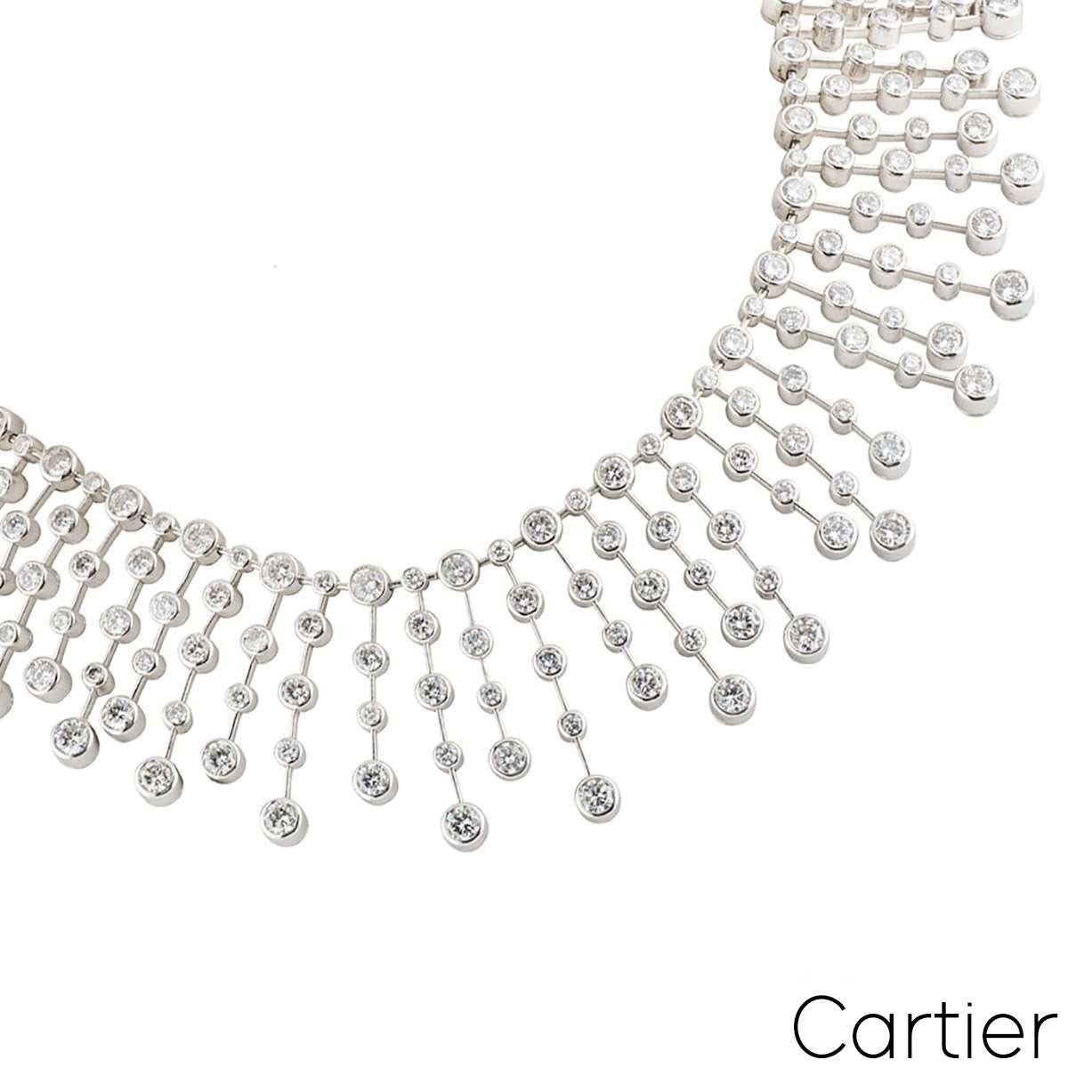 Cartier Collier en platine avec diamants 60,00 carats D/VVS en vente 2