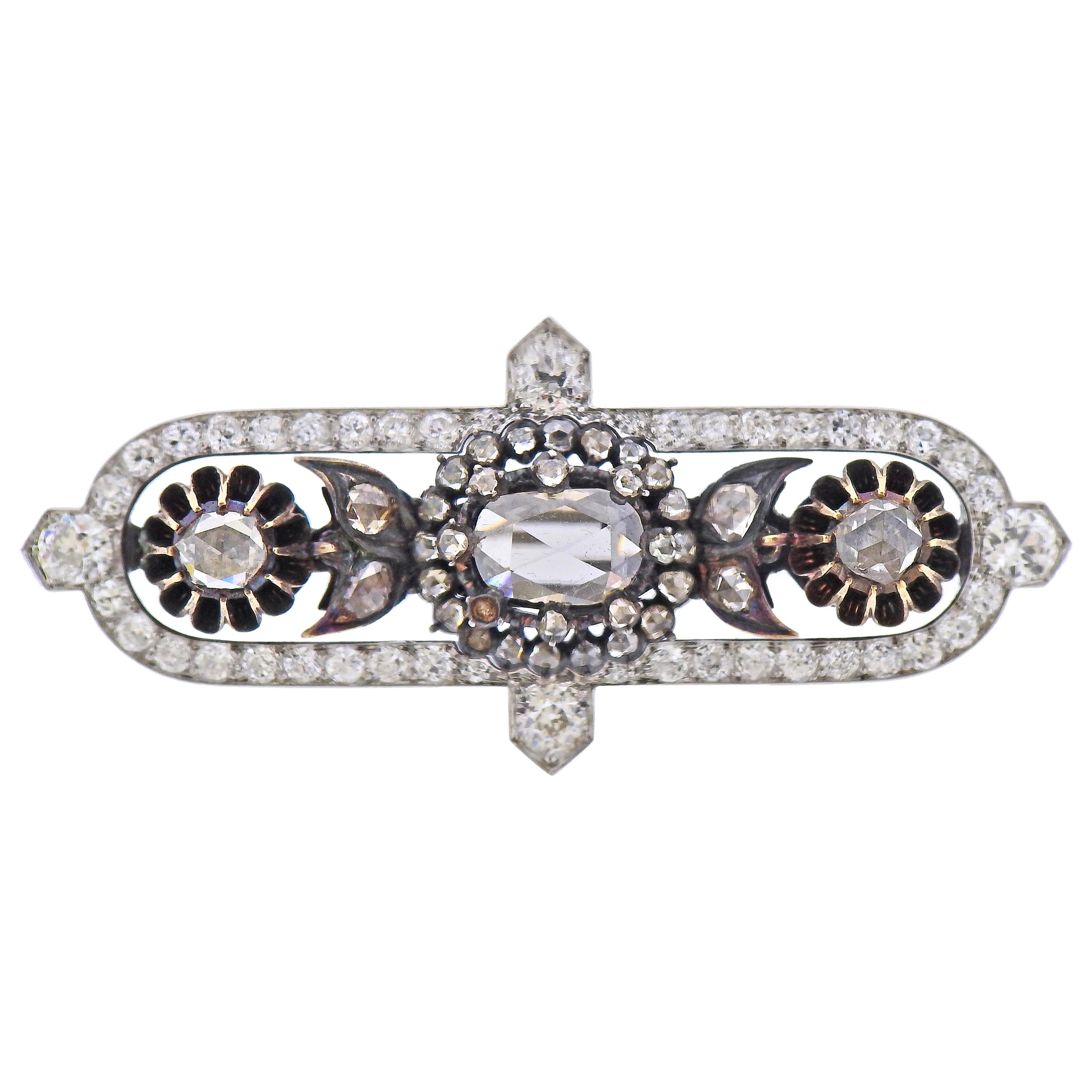 Cartier Platinum Diamond Silver Brooch Pin