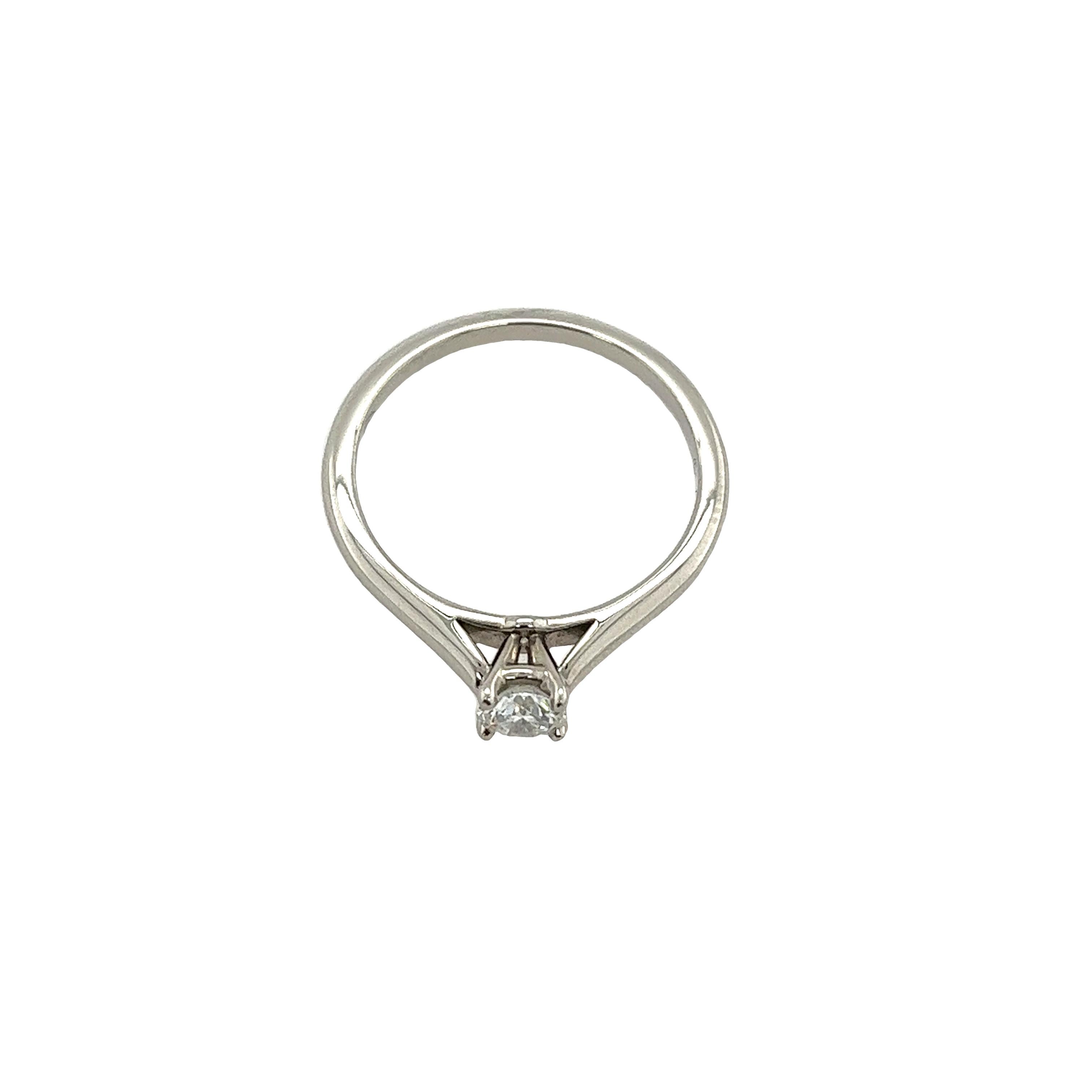 Round Cut Cartier Platinum Diamond Solitaire Ring 0.24ct D/VVS1 GIA certified Diamond  For Sale