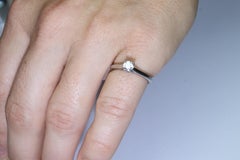 Cartier Platinum Diamond Solitaire ring. PT950 Cartier 1895 Engagement Ring.