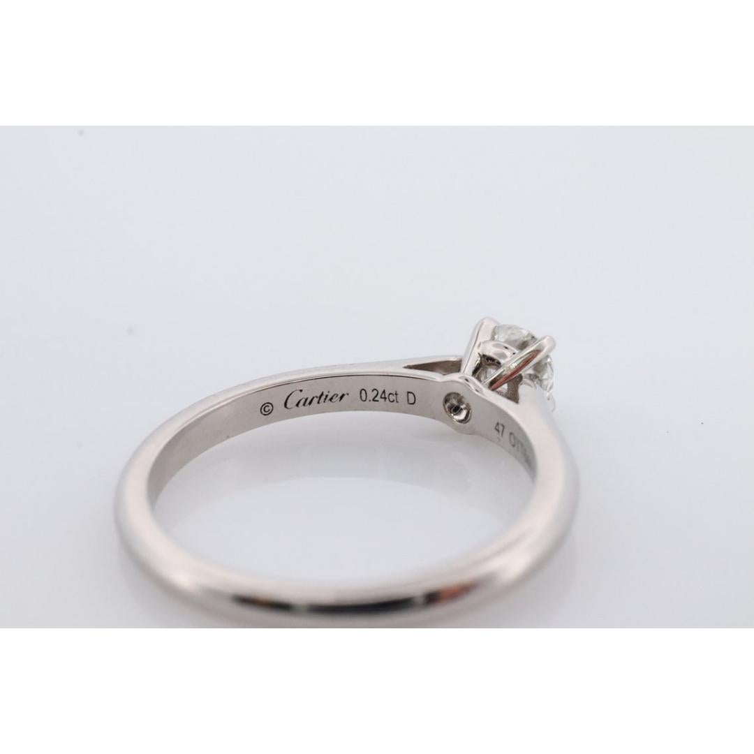 Cartier Platinum Diamond Solitaire ring. PT950 Genuine Diamond Engagement Ring For Sale 1