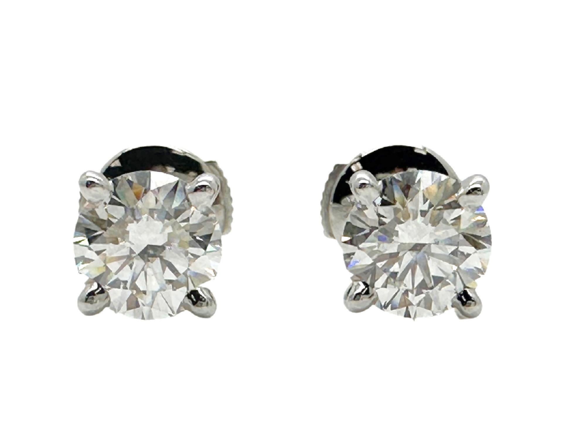 CARTIER Orecchini di platino con diamanti tondi 2,05 carati Certificati GIA in vendita 4