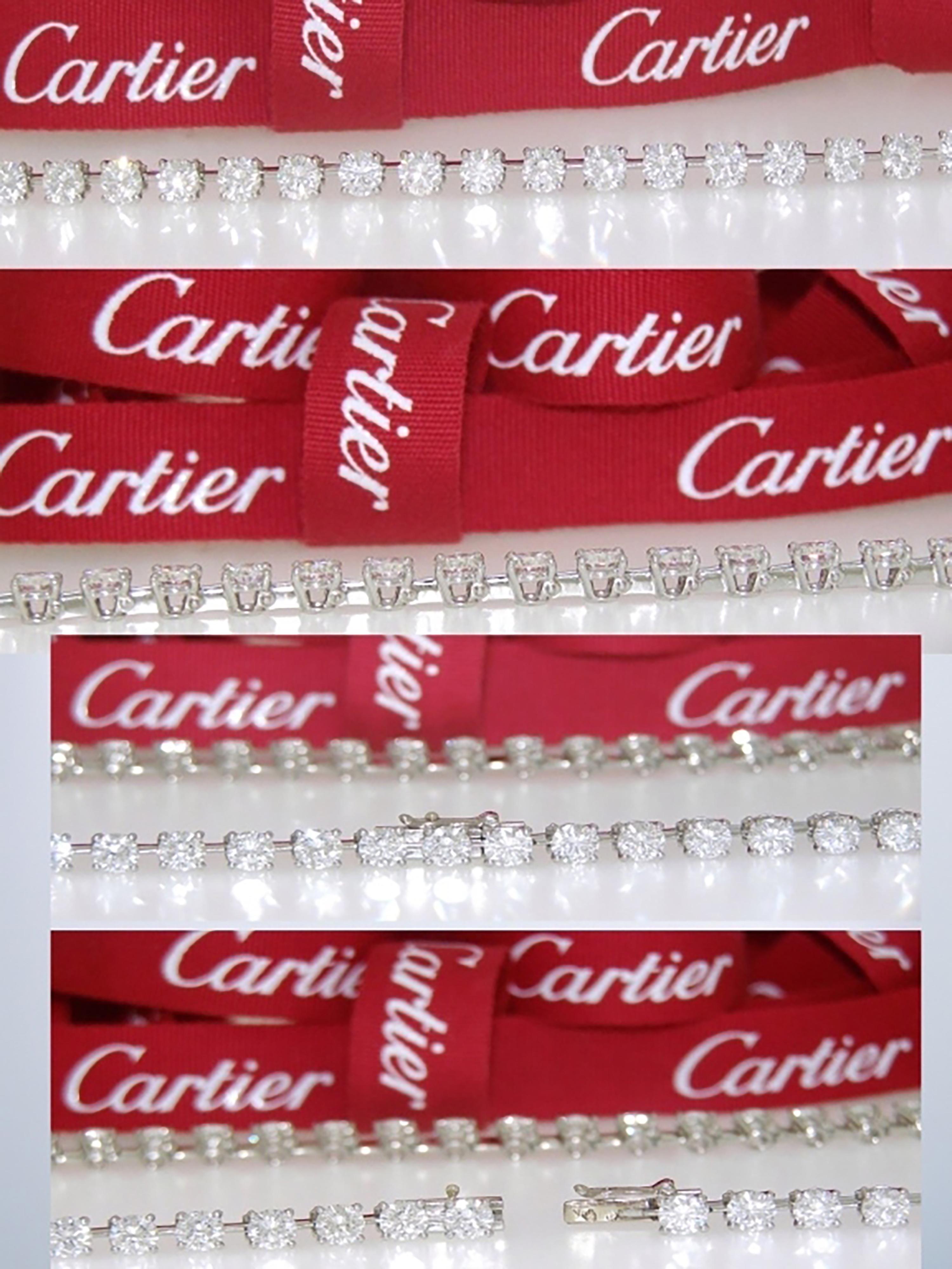 Cartier Platinum Diamond Tennis Line Necklace 15.00tcw 1