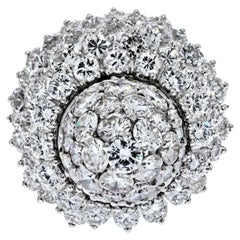 Cartier Platinum Diamond Tulip Vintage Ring