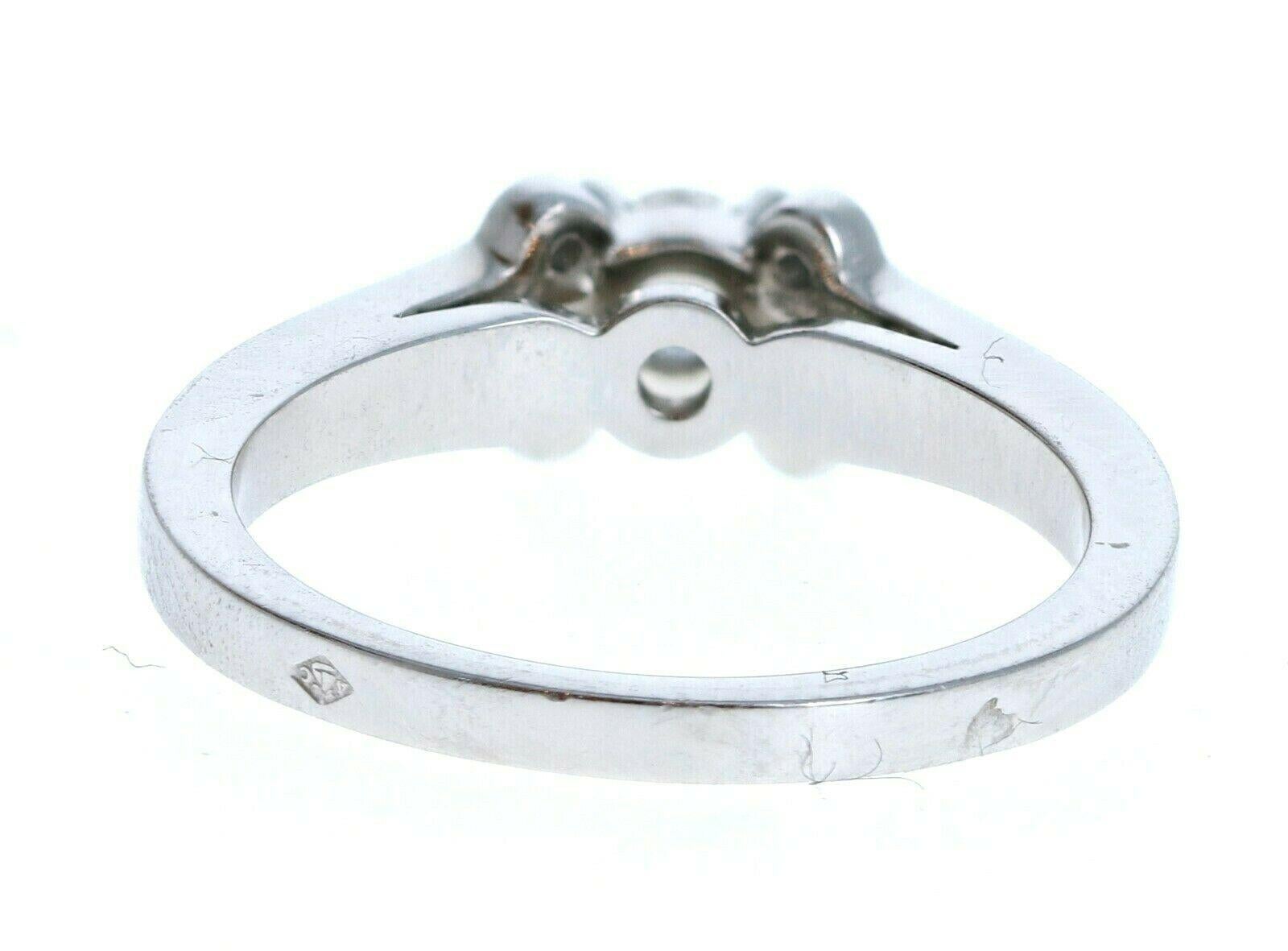 Round Cut Cartier Platinum & Diamond Wedding Band Ring 0.25 For Sale