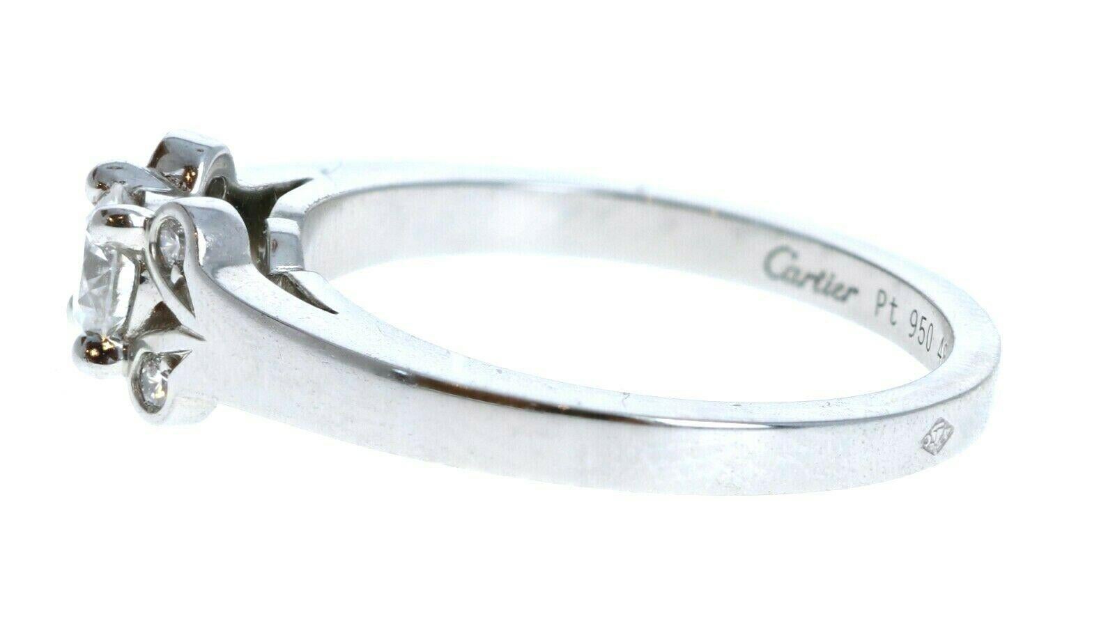 Cartier Platinum & Diamond Wedding Band Ring 0.25 In Good Condition For Sale In Beverly Hills, CA