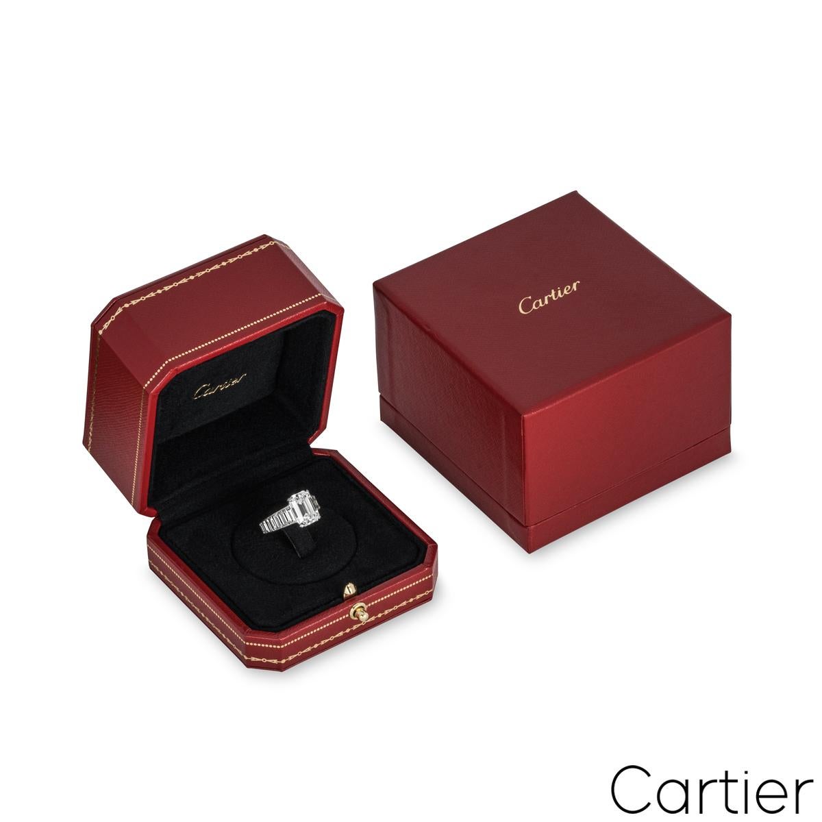 Cartier Platinum Emerald Cut Diamond Ring 4.12ct E/VVS2 GIA Certified 1