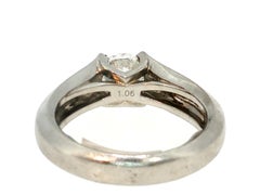 Cartier Platinum Engagement Ring and band 1.06 Carat Round Diamond F VVS1 GIA