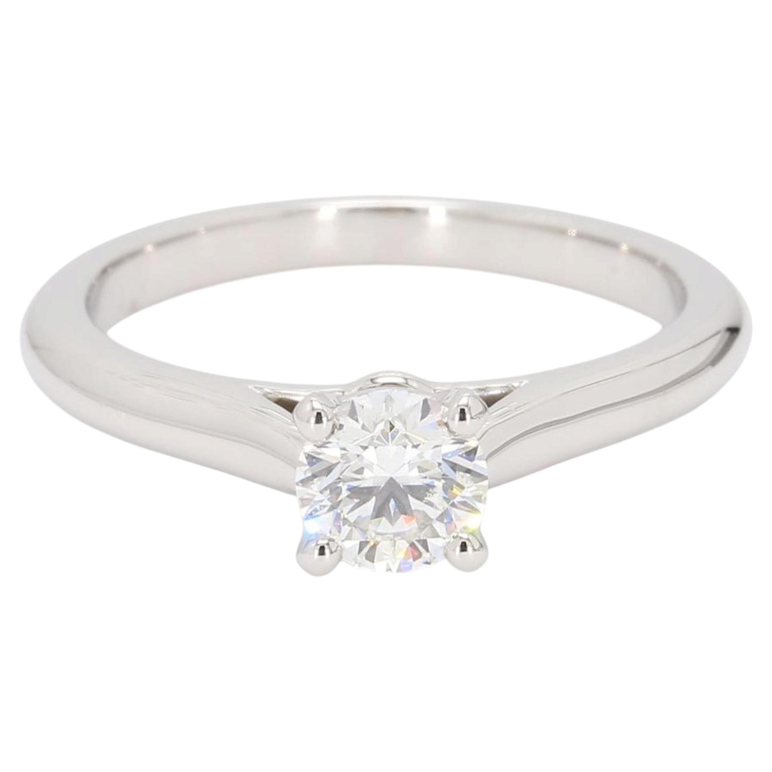 Cartier-Verlobungsring aus Platin mit einem runden Diamanten von 0,51 Karat, G, VVS2, GIA