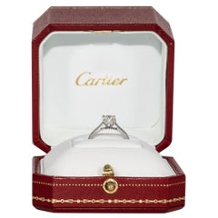 Cartier Platinum Engagement Ring with .91 Carat Round Brilliant Centre
