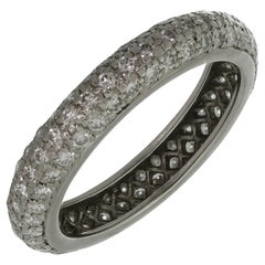 Vintage Cartier Platinum Full Pave Diamond Platinum Wedding Band 52