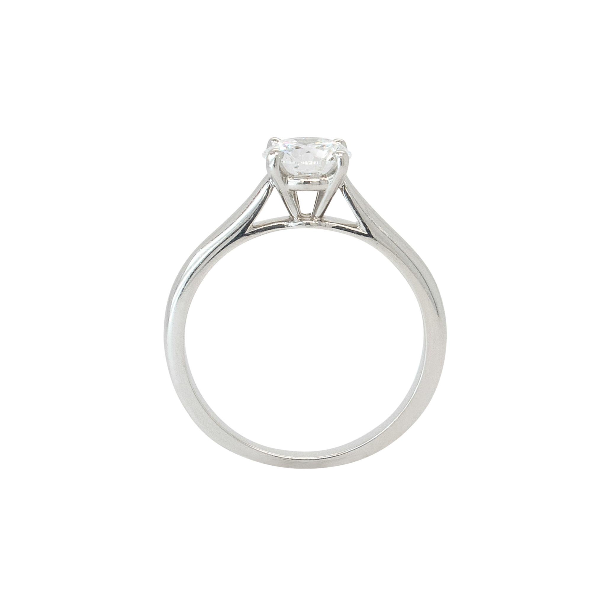 Cartier Platin GIA-zertifiziert 0,82ct Runde Brillant natürlichen Diamant-Ring im Zustand „Neu“ im Angebot in Boca Raton, FL