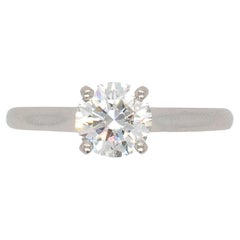 Cartier Platin GIA-zertifiziert 0,82ct Runde Brillant natürlichen Diamant-Ring