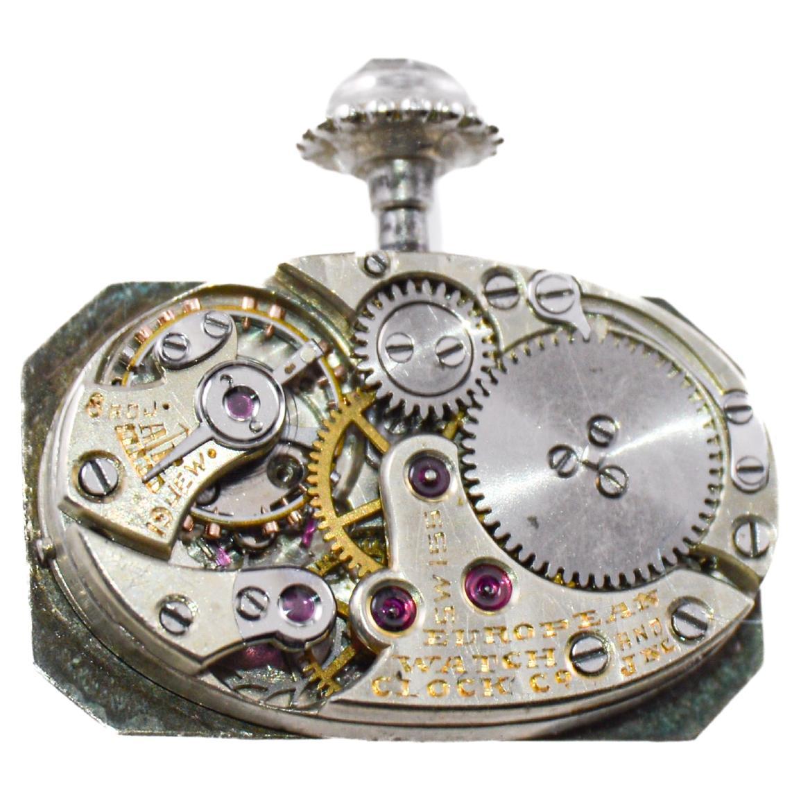 Cartier Platinum Ladies Watch 1920's Art Deco by European Watch & Clock Co. For Sale 9