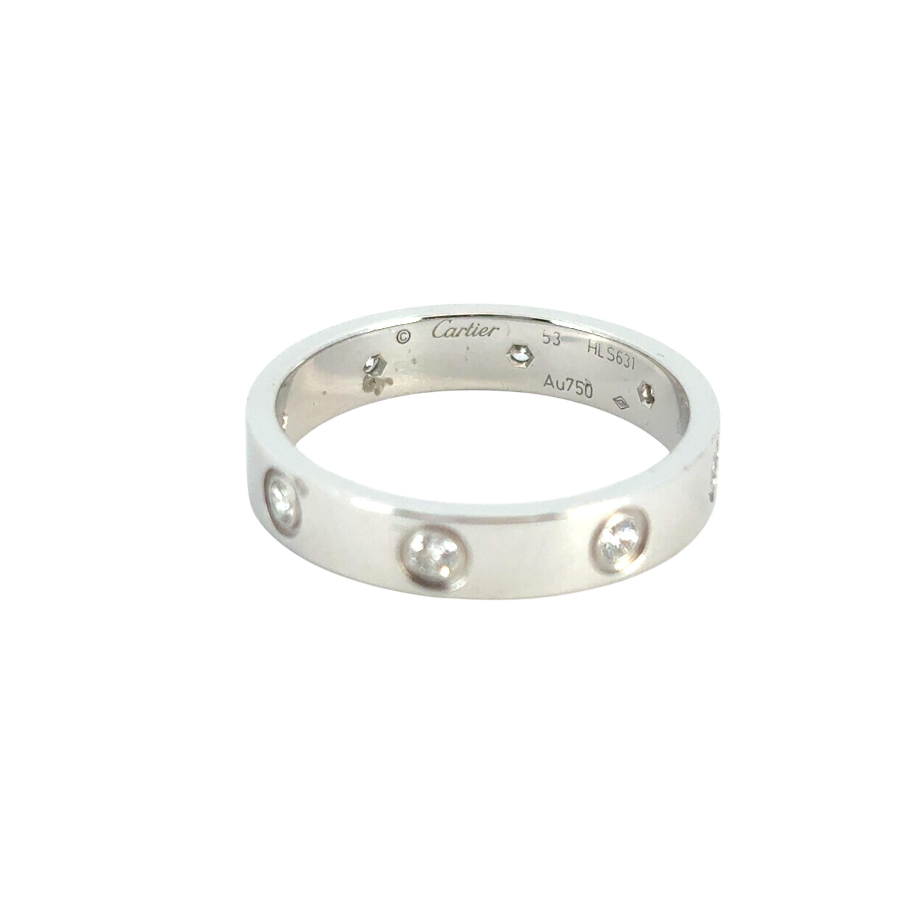 Cartier Anello d'Amore in Platino Misura 63 in vendita 3
