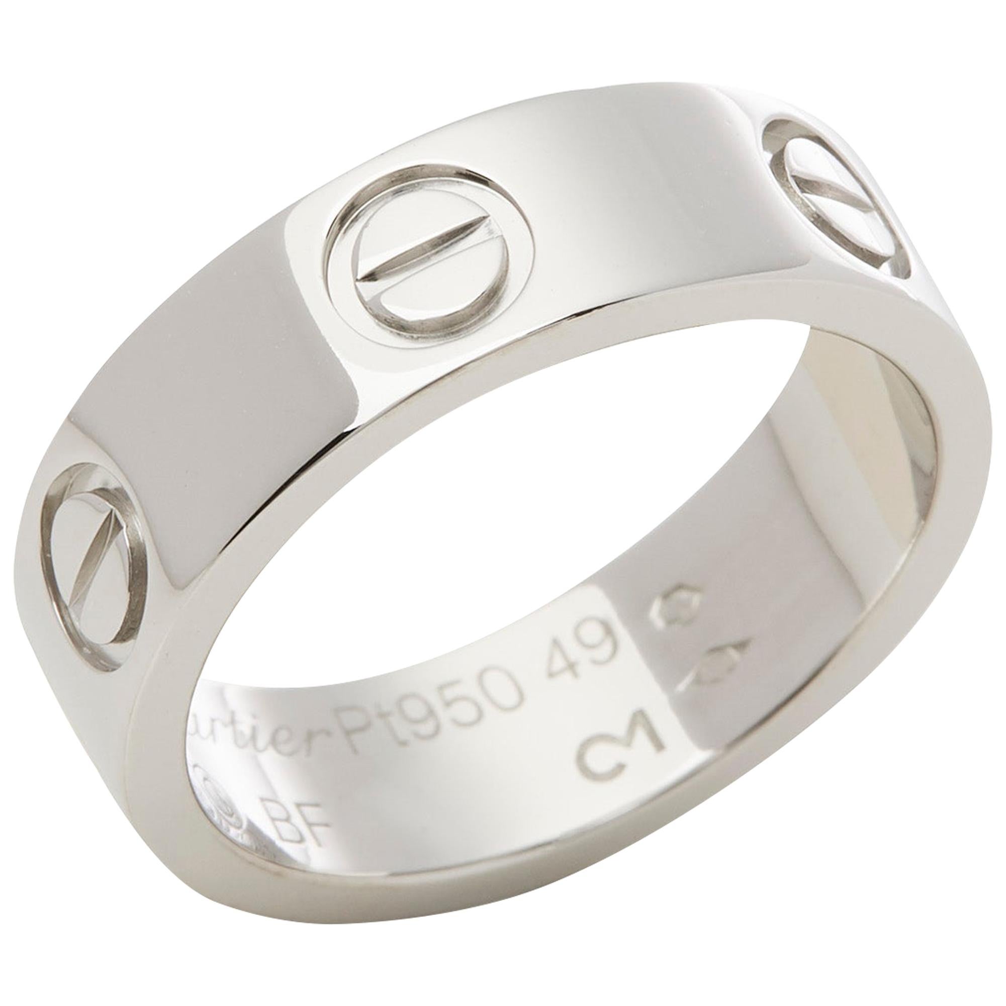 Cartier Platinum Love Ring For Sale at 1stDibs