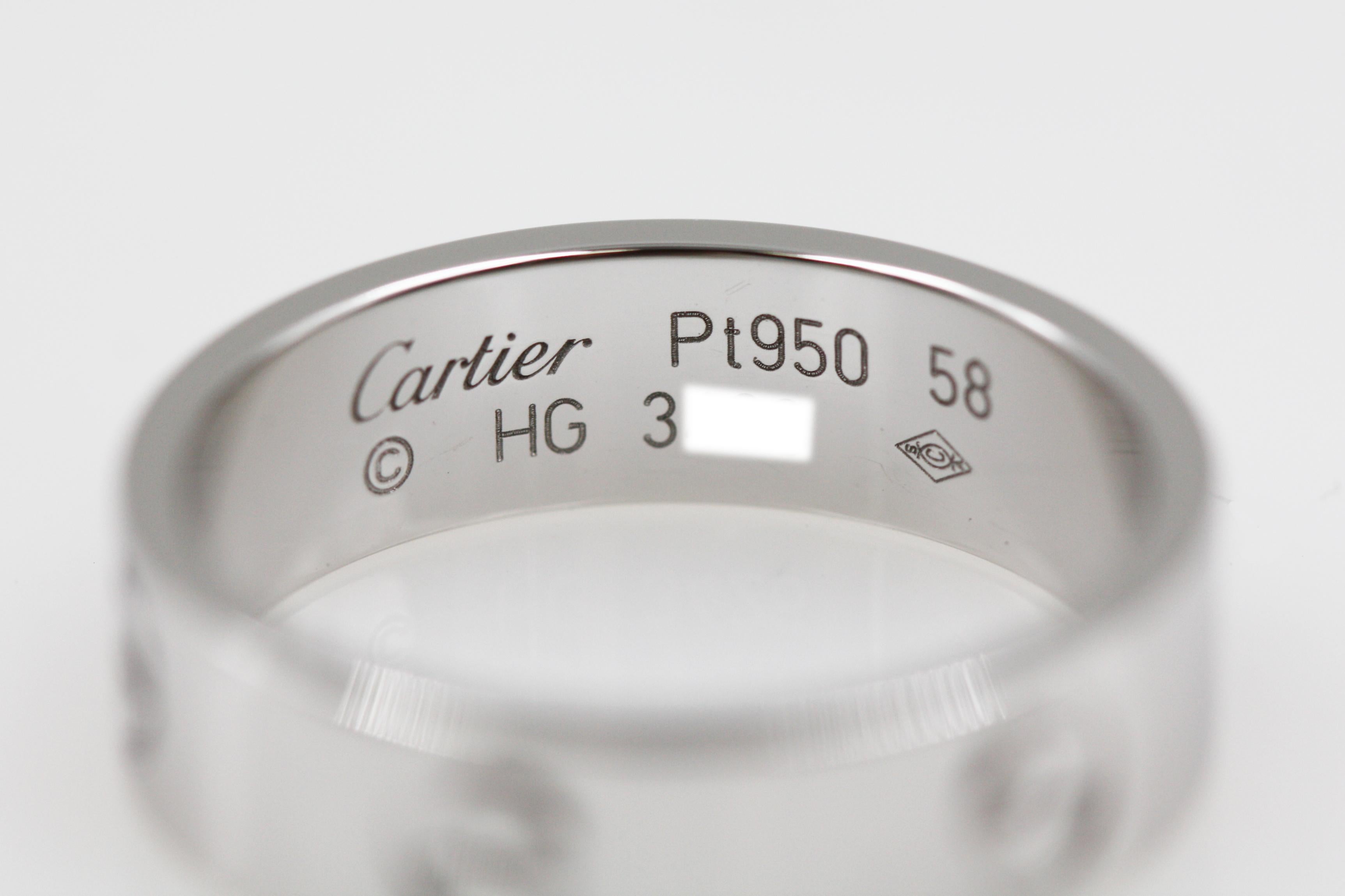 Women's Cartier Platinum Love Ring, PT950 For Sale