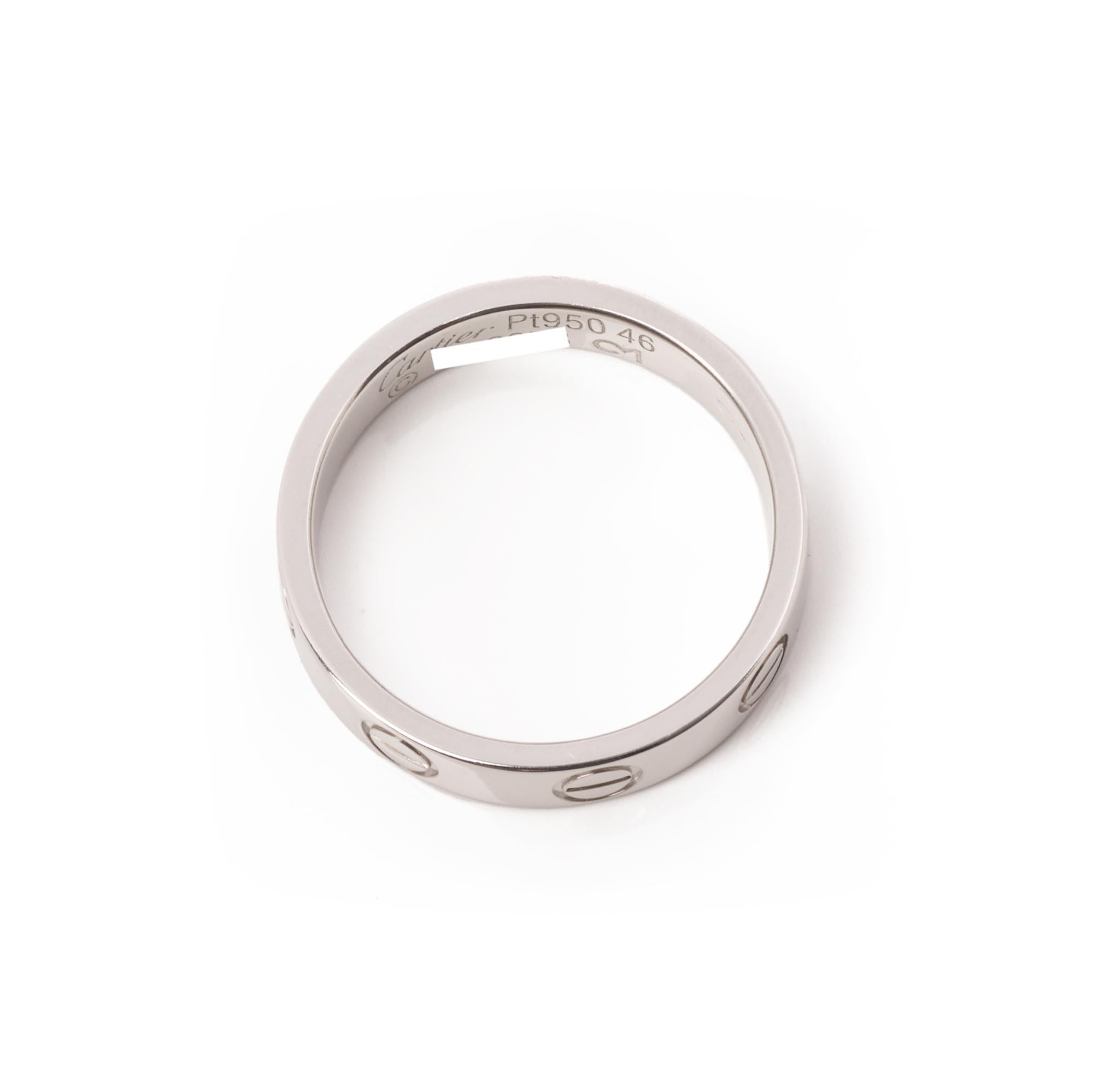 Anello Cartier Love Band in platino

Dettagli del prodotto
Xupes Ref: J817
Marchio: Cartier
Model: Fede nuziale Love
Tipo: Anello
Numero di serie: F*****
PREZZO DI VENDITA: 2.500 EURO
Materiale(i): Platino
Misura dell'anello: H. H.
EU Misura