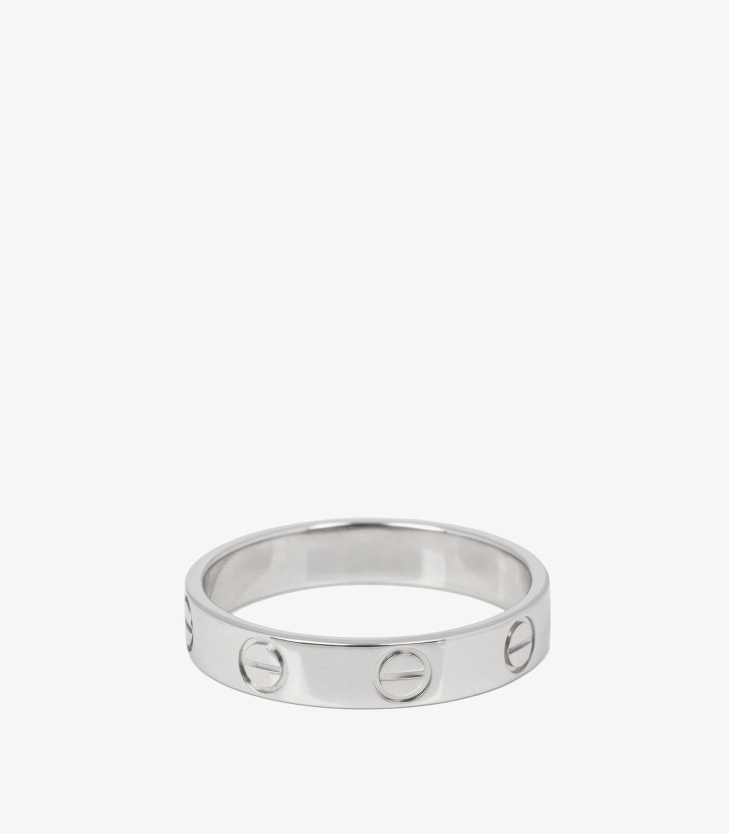 Modern Cartier Platinum Love Wedding Band Ring