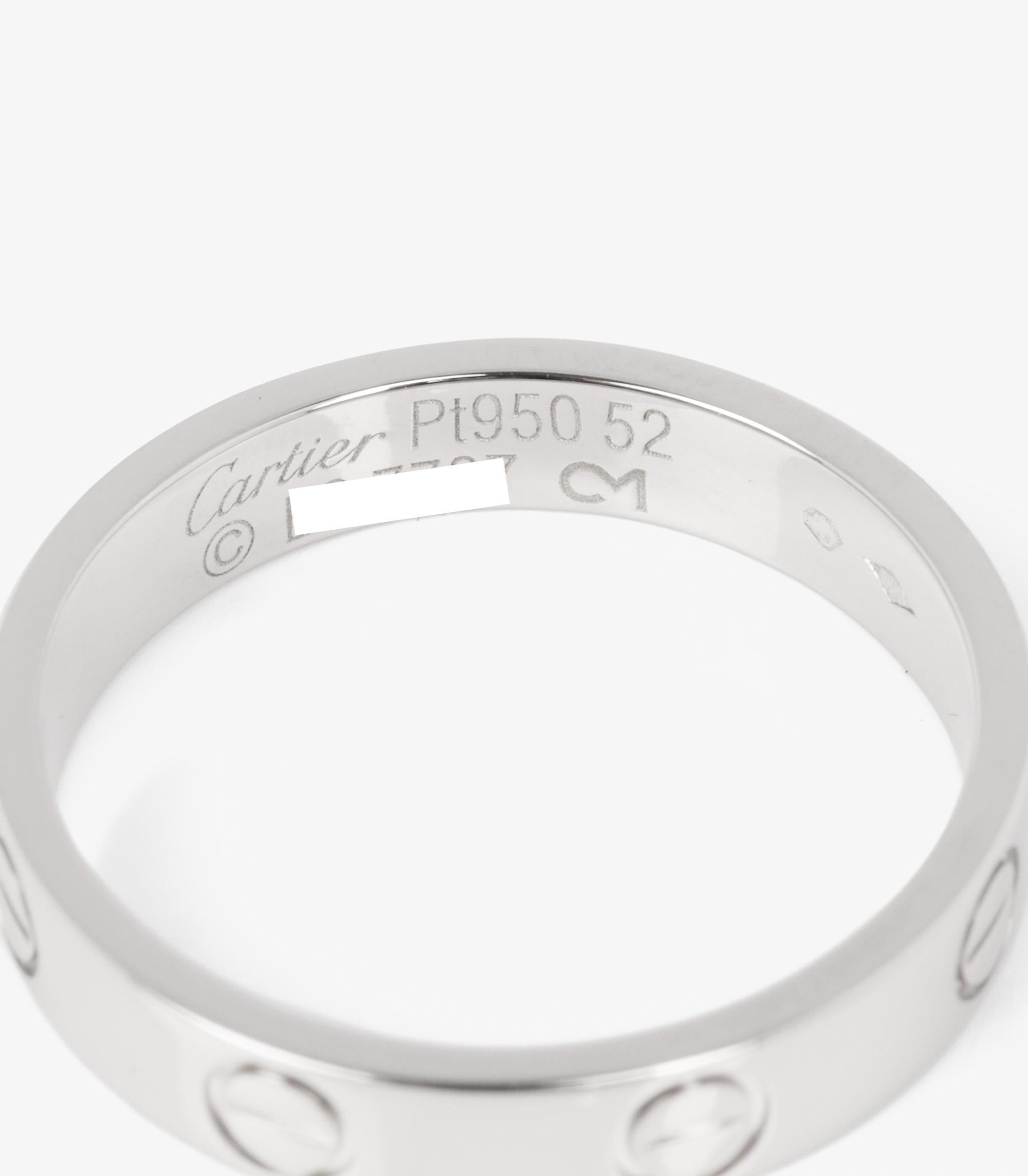 Women's Cartier Platinum Love Wedding Band Ring