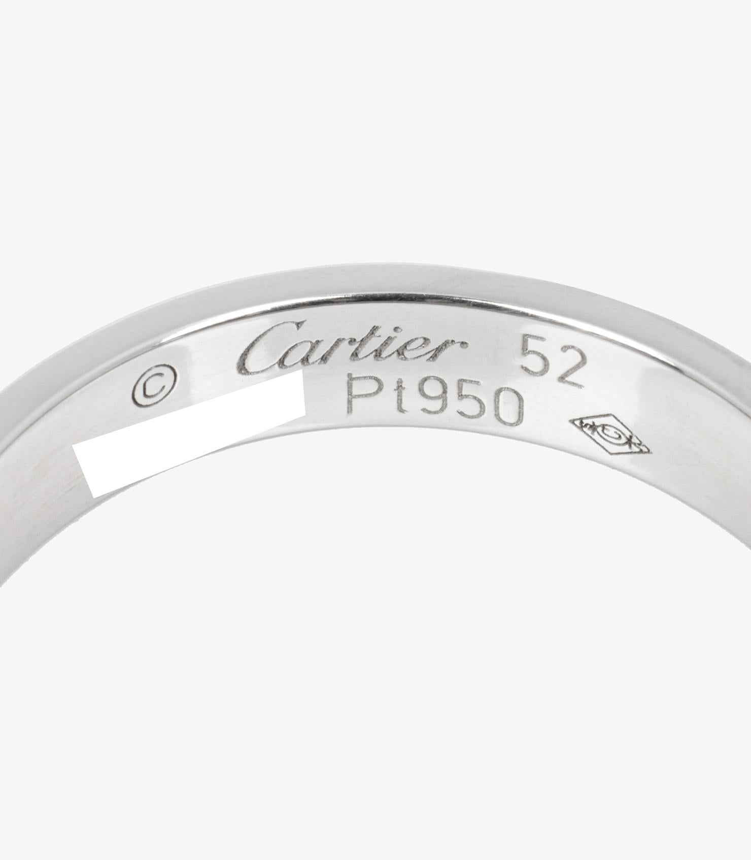 Cartier Platinum Love Wedding Band Ring In Excellent Condition In Bishop's Stortford, Hertfordshire