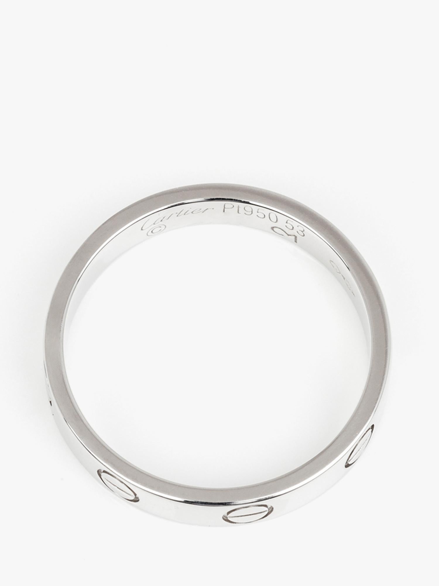 Uomo Anello Cartier Love Band in platino in vendita