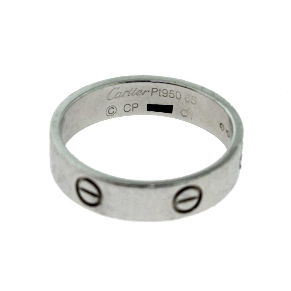 Cartier Platinum Love Wedding Ring In Good Condition In Miami, FL