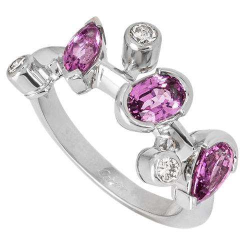 Cartier Platinum Pink Sapphire Meli Melo Ring For Sale