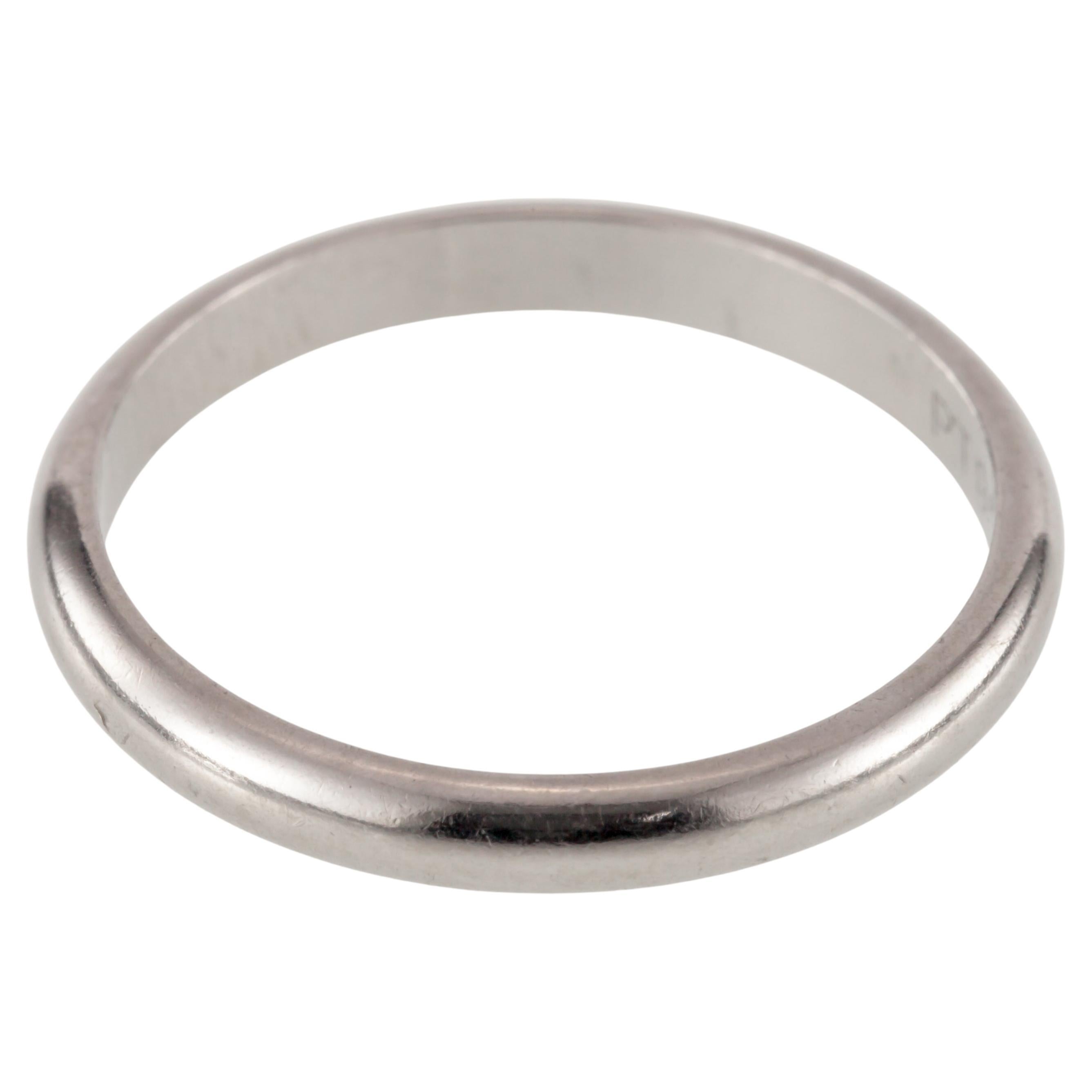 Alianza de Platino Liso Cartier, Talla 52 (Talla 6 US), 2 mm.
