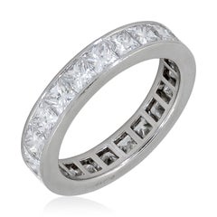 CARTIER Platinum Princess Cut Diamond Wedding Band