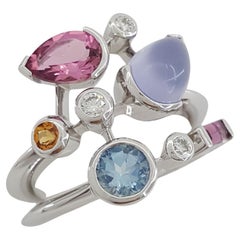 Cartier Platinum Ring adorned with Diamonds Gemstones Ring