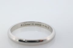CARTIER Platinum Ring. Cartier Wedding Band 1895 2.5mm Band. Certificate