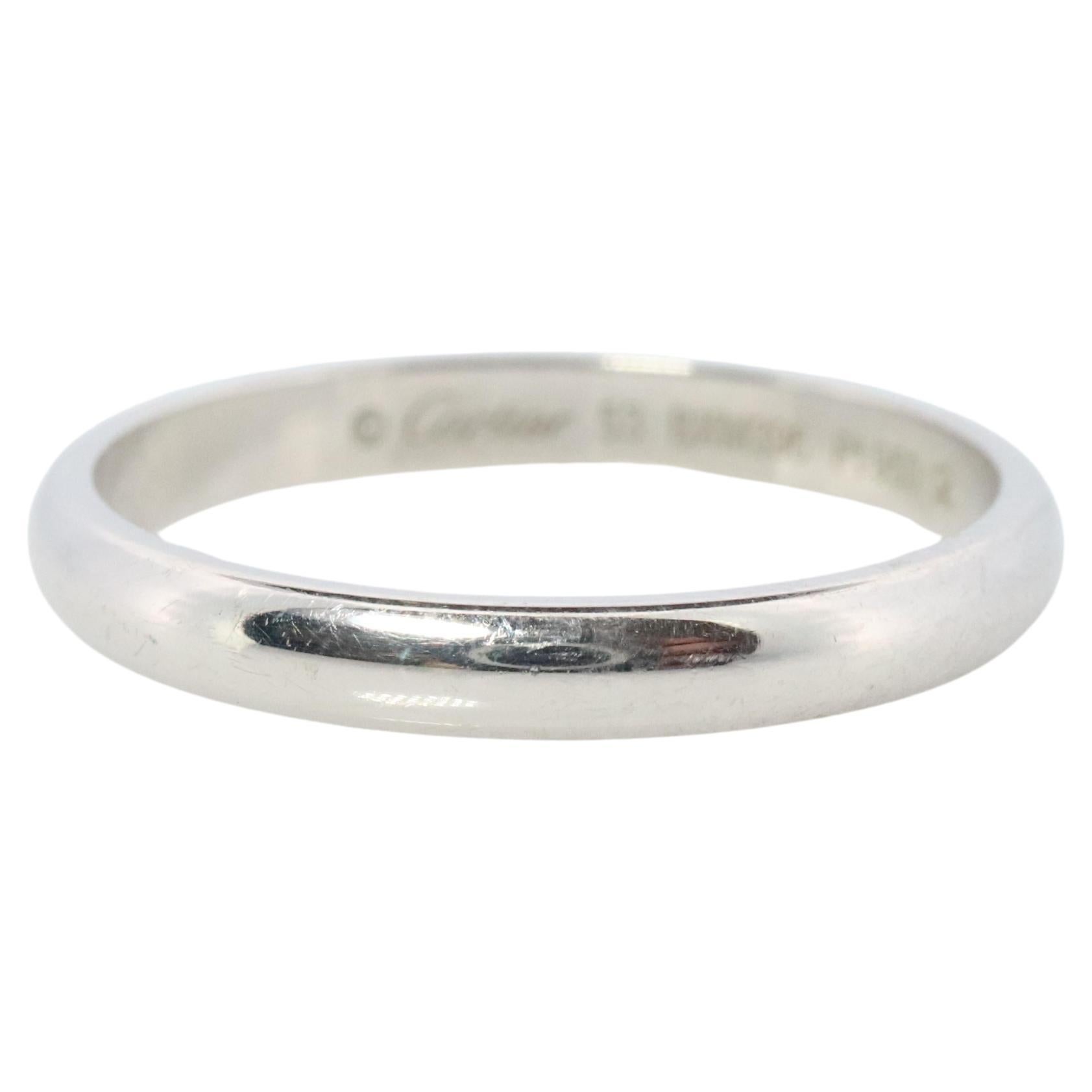 CARTIER Platinum Ring. Cartier Wedding Band 1895 2.5mm Band. Certificate
