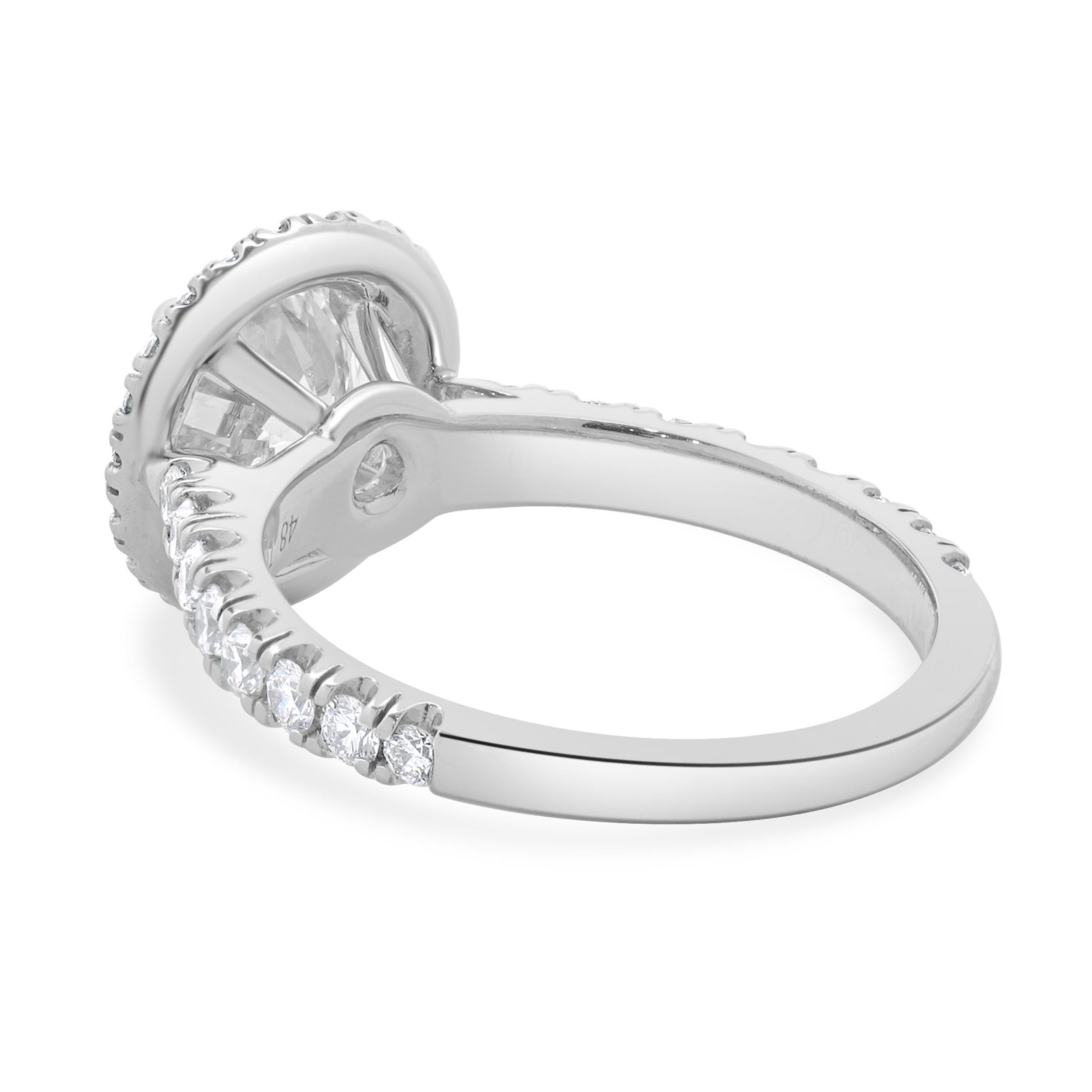 Taille ronde Bague de fiançailles en platine à diamant rond et taille brillante de Cartier en vente