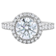 Cartier Verlobungsring aus Platin mit rundem Diamanten im Brillantschliff