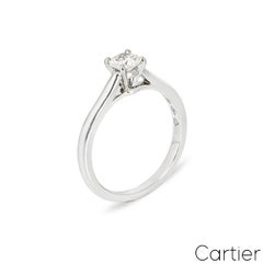 Cartier Platinum Round Brilliant Cut Diamond Solitaire 1895 Ring 0.30ct H/VS2